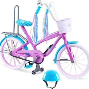 Journey Girls NWT Purple and Blue 18" Doll Bicycle Beach Cruiser Helmet Toy